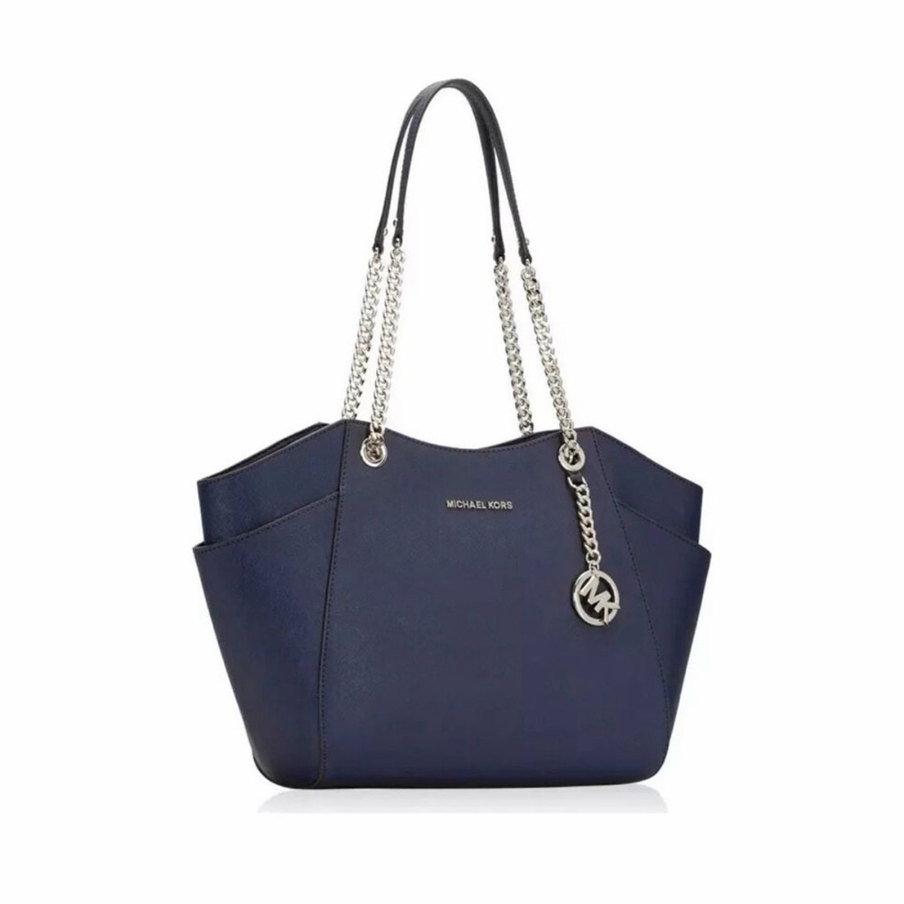 Michael Kors Navy & Silver Tote